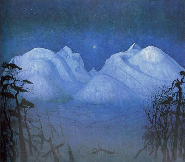 Harald Sohlberg Vinternatt i fjellene Germany oil painting art